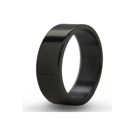 Черное кольцо из титана Т8042